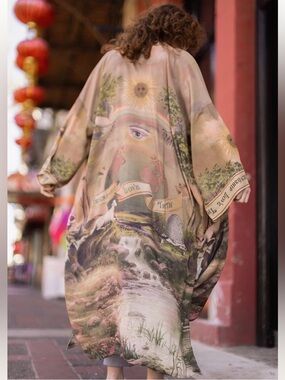 MARKET OF STARS Friendship Love & Truth Opera Duster Kimono OS NEW